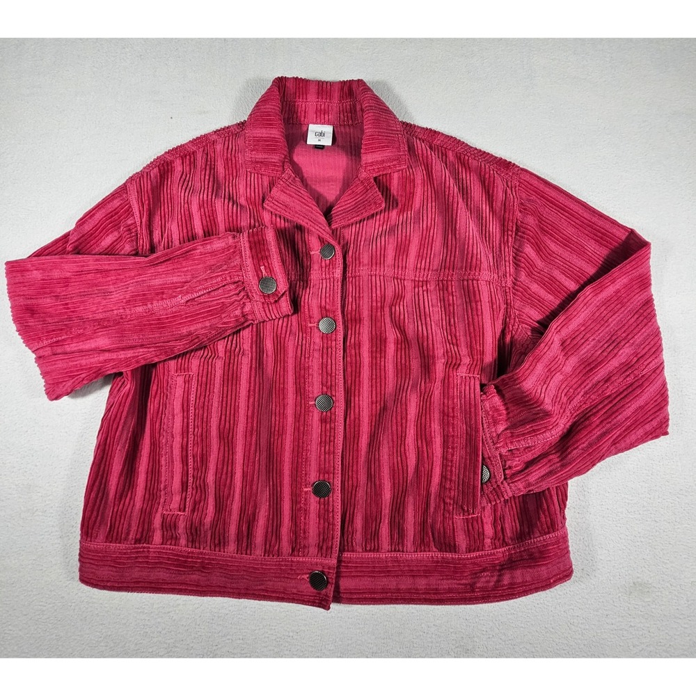 Cabi Women Pink Corduroy Button Front Jacket Style 4124 Size Medium